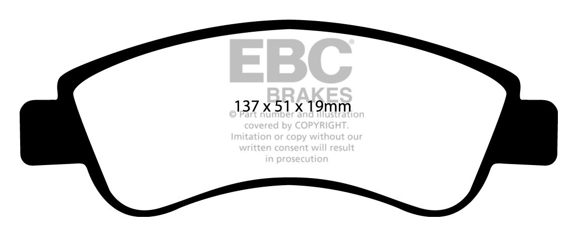 EBC Brakes PEUGEOT 206CC 1.6 (Disc offset 34mm) 2001-.. Remblokk