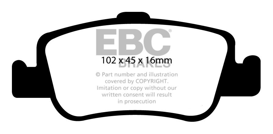 EBC Brakes TOYOTA Auris 2.2 TD 2006-.. Remblokken achterzijde