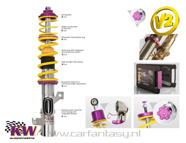 Coilover KW V2 inox Opel Corsa A 1.0 08/1983-02/1993