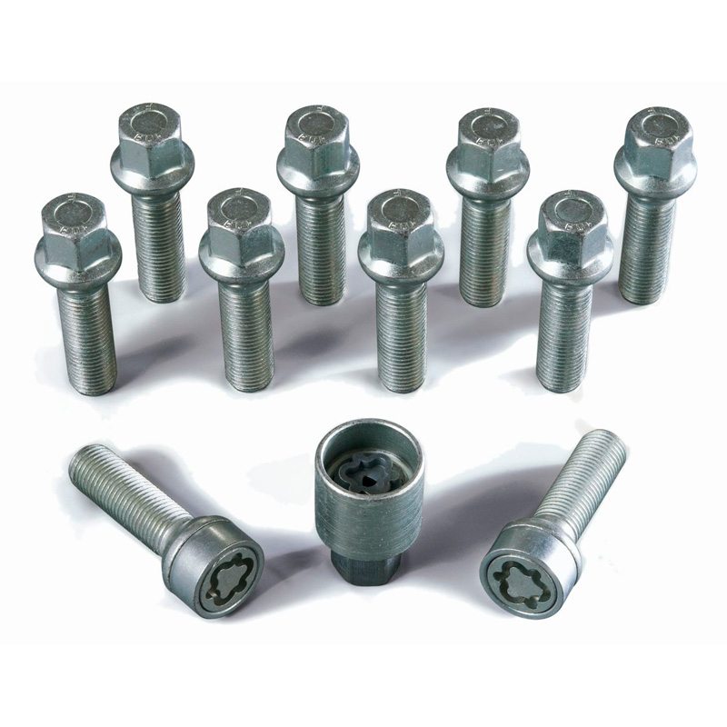 H&R Wheel bolt Set Round-Head R15 M14x1.50 - Length 40mm - 10 pcs - incl. wheel-locks