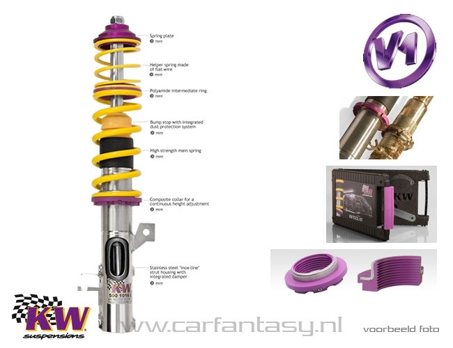 Coilover KW V1 inox Audi A4 Avant B5 (B5) 1.8 quattro 02/1995-