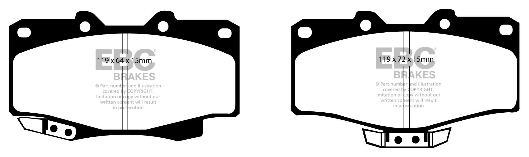 EBC Brakes TOYOTA BEDRIJFSWAGEN Hi-Lux 2.2 (YN106) 89-97 Remblok