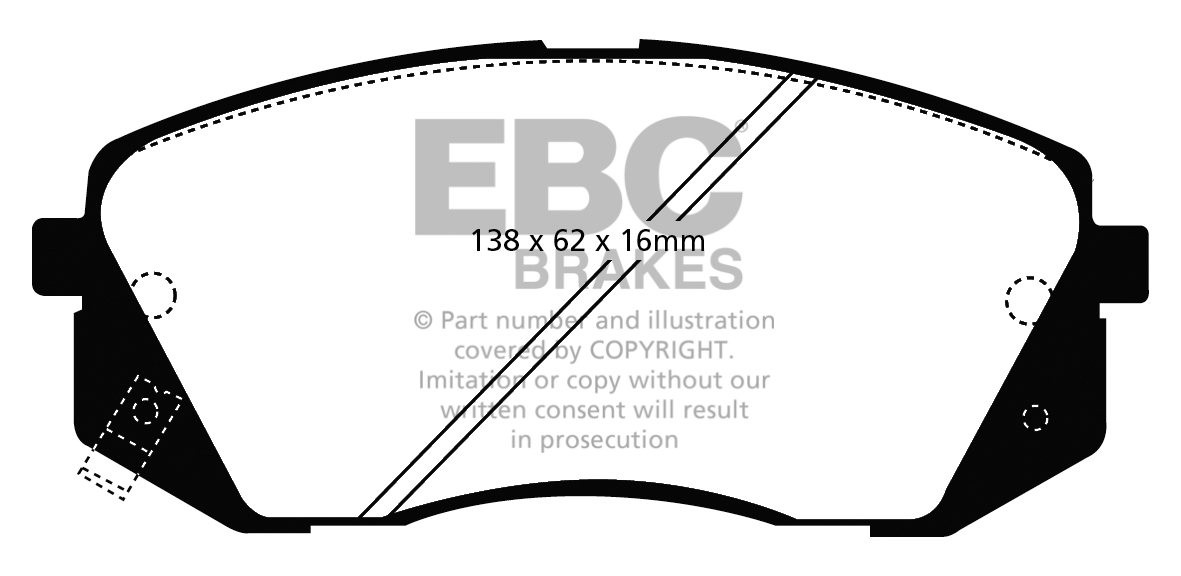 EBC Brakes KIA Carens 1.6 2009-.. Remblokken voorzijde