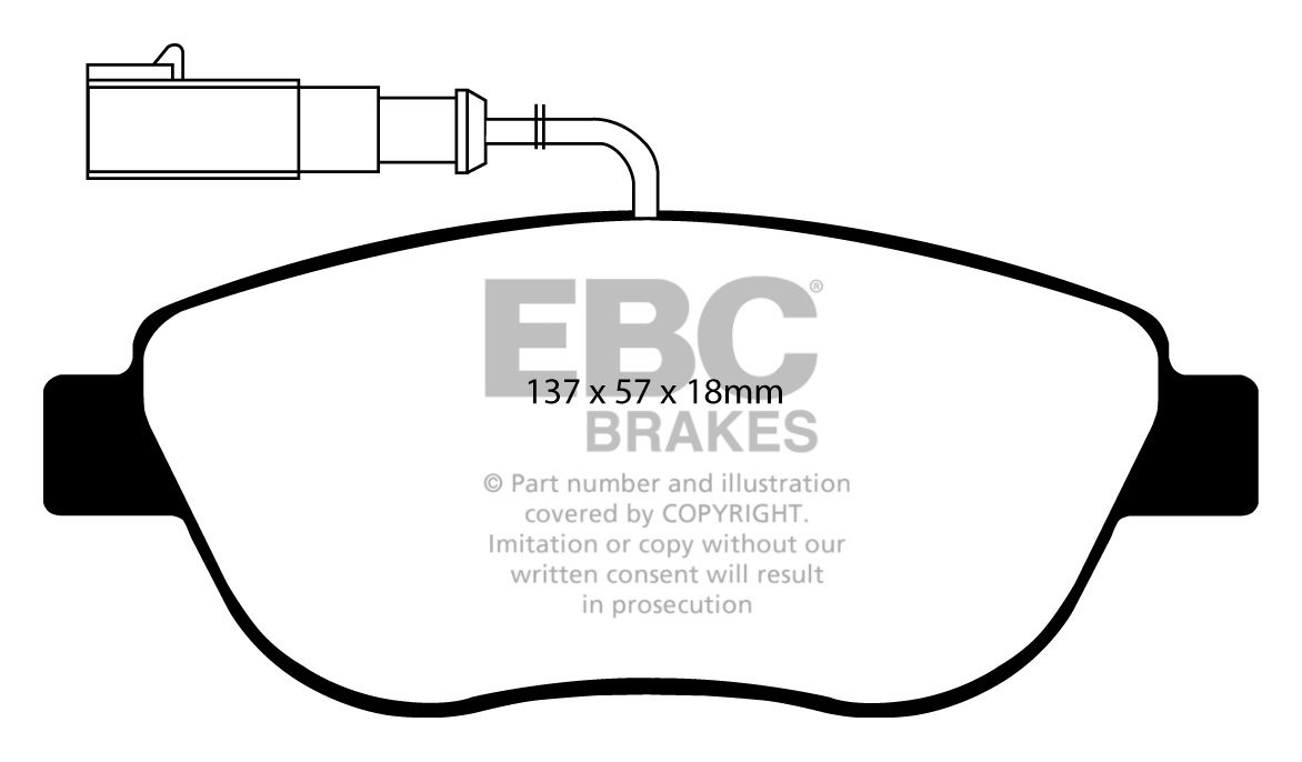 EBC Brakes FIAT BEDRIJFSWAGEN Doblo 1.4 2010-.. Remblokken voorz