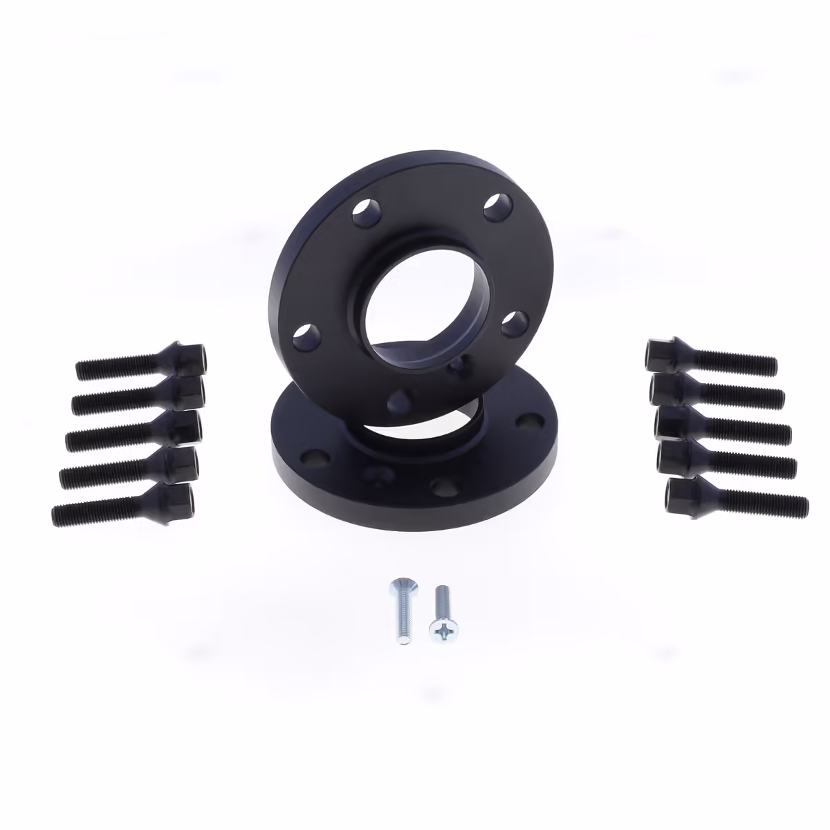 Spoorverbreders 5x112 naaf:57 dikte:12mm Audi VW Seat Skoda incl. wielbouten Zwart